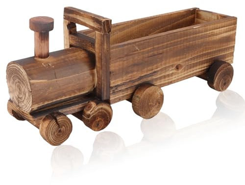Maceta de Madera, Caja de macetas suculentas con Forma de Tren, Caja contenedora de Plantas para Interiores, Exteriores, hogar, Oficina, jardín, decoración