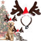 QUOHE Weihnachtliches Haustier-Kopfband, Rentier-Geweih-Kostüm, Elch-Kopfbedeckung, Verstellbarer Haarreif mit Weihnachtsmütze, Geschenk für Hunde, Braun, Baumwolle und Plüsch, 26cm x 32cm