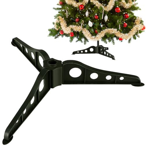 BESPORTBLE Sturdy Xmas Tree Rack Christmas Tree Stand Folding Christmas Tree Base Replacement Artificial Xmas Tree Stand Base for Holiday Home Decor Decorations 20cm Green Detachable Xmas Tree Stand