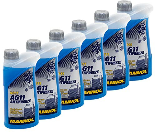 Kühlerfrostschutz MANNOL Longterm Antifreeze 6 X 1 Liter Fertiggemisch -40°C blau