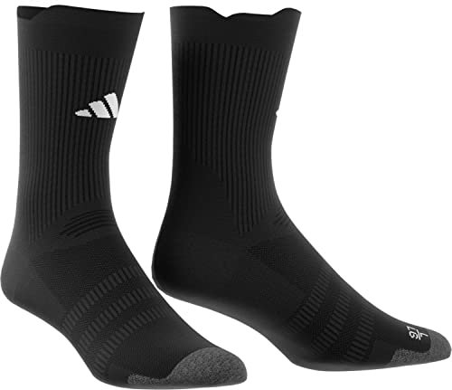 adidas Unisex Football Cushioned Performance Crew Socks, black/white, 8.5-10