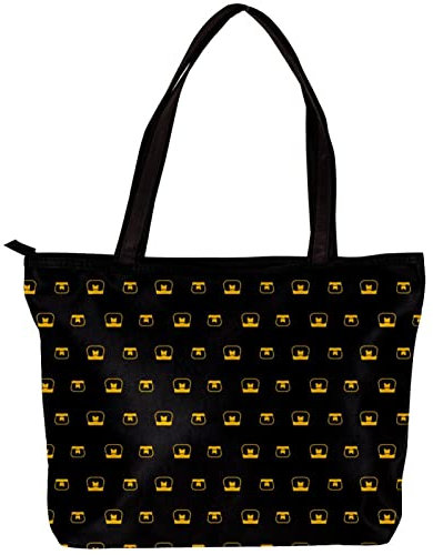 Tote Bag Satchel Bag Handbag Crossbody Bag Stylish Personalized Tote Bag for Women Honey Pot Pattern on Black Background-01