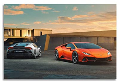 JOOEL Super Auto-Poster für Lamborghini Huracan EVO Rennauto-Poster, dekoratives Gemälde, Leinwand, Wandposter und Kunstbild, modernes Familien-Schlafzimmer, Dekoration, Poster, 30 x 45 cm