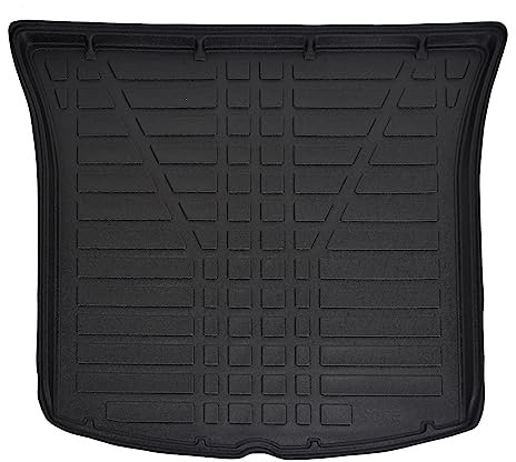 J&J AUTOMOTIVE | Kofferraumwanne Laderaumwanne Kompatibel mit Model Y ab 2020, mit Hoher Rand, Kofferraum-Schutzmatte, Geriffelt, Aufrollbar, Schwarz