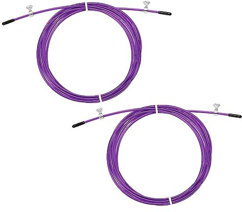 PATIKIL 10Ft Velocità Salto Corda Sostituzione Cavo, 2pz 2.5mm Professionale Salto Corda Acciaio Filo Sostituisci per Alta Velocità Salto Corde, Viola