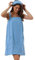 cheibear Damen Bademantel Kleid Frottee Saunakilt Saunatuch mit Tasche und Klettverschluss Spa Dusche Handtuch Bademantel Blau S