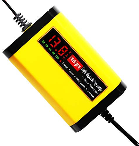 Chargeur Batterie Voitures,Chargeur Batterie 12v 12V 2A Voiture Smart Chargeur de Batterie Moto Automatique Auto 12 V Volt 3 étapes intelligents