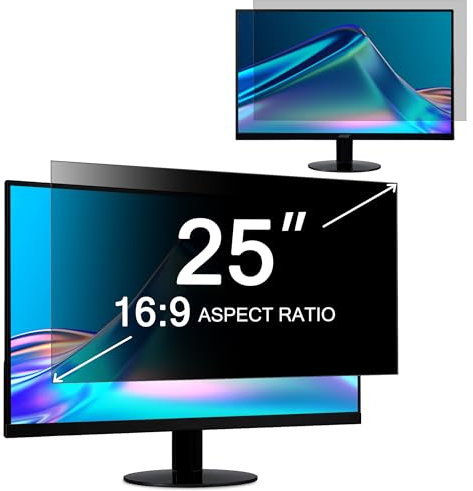 ZOEGAA Blickschutzfolie 25 Zoll Monitor 16:9, Abnehmbarer Sichtschutzfolie Monitor Curved, Anti Blaulicht Blendschutz Sichtschutz, Blickschutzfilter für 25 Hp/Dell/Acer/Lenovo/Asus
