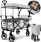 KESSER® Bollerwagen Faltbar GTS-9100 mit Dach Handwagen Transportwagen klappbar inkl. 2X 3-Punkt Gurtsystem 360° Vollgummi-Reifen & Innenraumverlängerung Vorder- & Hinter-Bremse + Cover & Schloss