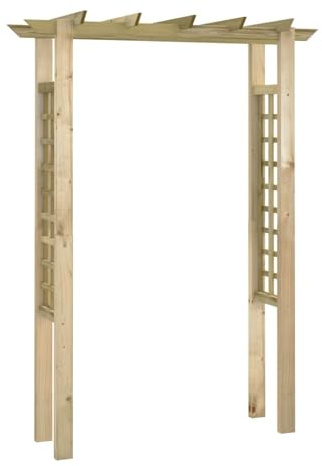 Gecheer Gartenlaube Rosenbogen 150 x 60 x 204 cm Kiefernholz grün imprägniert stabile Basis für Rosen und Kletterpflanzen einfache Montage für Garten und Terrasse