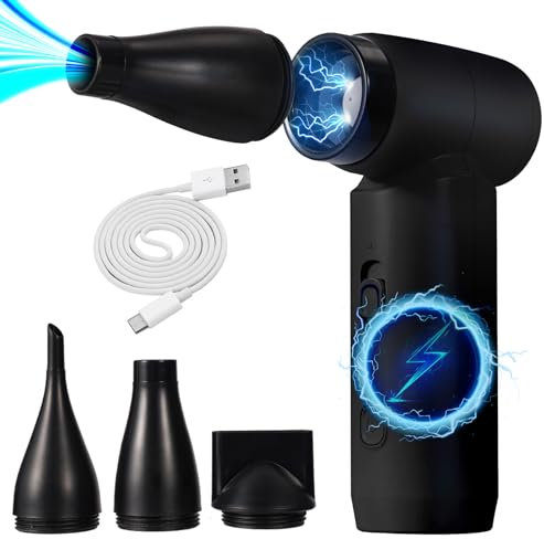 Compressed Air Duster, 80000RPM Jet Dryer Blower, Stepless Speed Regulation Portable Electric Air Duster Mini Electric Air Blower,Jet Fan for Car Dry,Keyboard Computer Cleaning,Air Bed,Camping,Outdoor