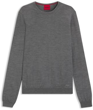 HUGO Herren San Cedric-M1 Pullover aus Schurwolle mit Logo-Stickerei