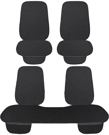Auto Accessori Lupex Coprisedile Seduta 3 pezzi Universale Auto | Protezione Sedile 2 Anteriore e 1 Posteriore | Protector Comfort Automotive Cuscino Interni (Silk Ice Nero - 7pz)