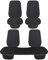 Auto Accessori Lupex Coprisedile Seduta 3 pezzi Universale Auto | Protezione Sedile 2 Anteriore e 1 Posteriore | Protector Comfort Automotive Cuscino Interni (Silk Ice Nero - 7pz)