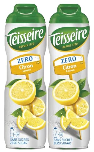 Teisseire Sirup Lemon/Zitrone zero Zucker 600ml - Cocktails (2er Pack)
