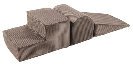 MEOWBABY Parcours motricité bébé en Mousse – Modules motricité Enfant – Structure motricité Escalade – Aire de Jeux intérieur Bloc Mousse, Aesthetic, Marron