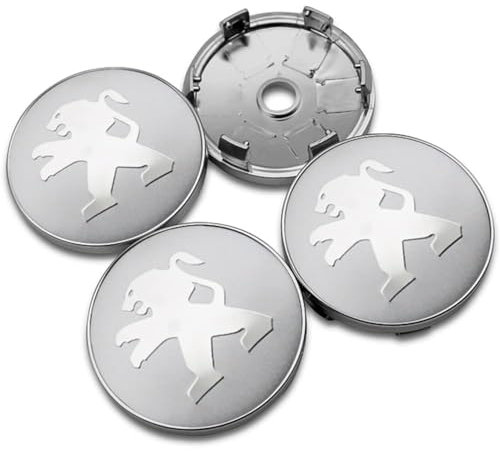 Lot de 4 Cache Moyeux pour Peugeot 206 308 307 207 208 3008 508 407 56mm, Voitures Cache Moyeu Centre de Jante Capuchons Capuchons de Moyeu Central Moyeu Décoration Accessoires,Silver