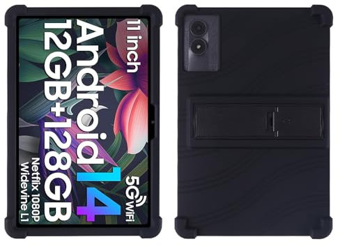 FKQLH Coque pour Blackview Tab 90 WiFi, Supporter Silicone Enfants Housse de Protection Poids Léger Stand Coque Cover pour Blackview Tab 90 WiFi Tablet 11 Pouce, Noir