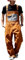 Salopette en Jean pour Homme Salopette Jeans Cargo Combinaison Rétro Pantalon de Travail Salopette de Travail Coupe Ample Salopette Combinaison Oversize Loose Longue Baggy Salopette Pantalon(Orange,Me