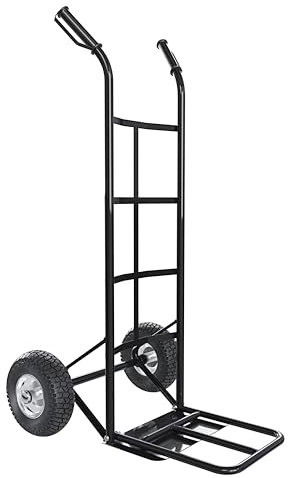 Carrello Portapacchi Portata Max 250 Kg A Mano Portatutto Ribalta Acciaio Tubolare Ruote Pneumatiche Rinforzate Trasporto Grandi Pacchi Portasacchi Portacasse Grandi Volumi 63 x 53 x 116 Cm (Nero)