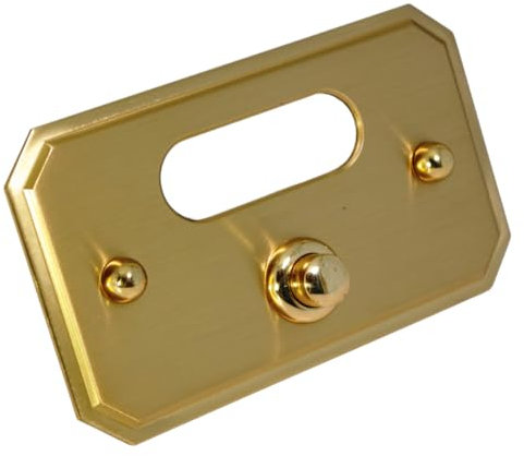 Neroni Mameli Campanello in Ottone Satinato per Esterno abitazione - Porta Ingresso Casa, con Pulsante Elettrico - Modello Domiziano - Made in Italy