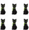 6 Stück Halloween Kerzen, Schwarz Katzenform Dekorative Halloween-Kerze Süß Wachs Mini-Kerzen Geschenk für Katzenliebhaber Halloween Geburtstag Partygeschenke Zuhause Büro Tisch Dekor