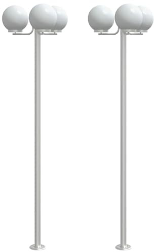 vidaXL Wegeleuchten 2 Stk. Silbern 215 cm Edelstahl