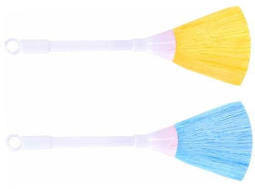 Dusting Brush Mini Static Dusters Soft Feather Fluffy Cleaner Wand Brushes For Cleaning Furniture Keyboard Computer Or Laptop Screen Supplies Home Accessories Assorted Colours (Pack of 2)