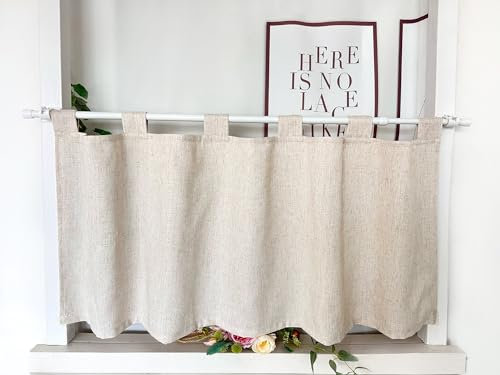 Daliena Scheibengardinen Blickdicht Kurz Fenstervorhang Privatsphäre Bistrogardine Leinenoptik Gardinen Textur Küche Gardinen Modern Gardinen Store Einfarbig (BxH 150x45cm) Schlaufen 1 stück