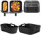 Accessoires Airfryer pour Philips Dual Basket Airfryer 3000-Serie, 2 pièces de moules en silicone réutilisables pour Philips Airfryer NA350/00, NA350/03, noir.