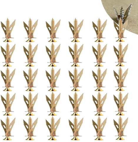 Metal Expansion Bolt for Drywall,Expansion Bolts for Sheet Metal,Metal Expansion Bolts,Self Drilling Anchors Screws,Zinc Plated Steel Self-Drilling Anchors,No Need to Drill Holes in The Wall (30pc, L)