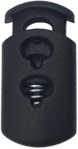 EesTeck Plastic Cord Locks End Spring Cord Lock Toggle Spring Rope Stoppers Toggle Switch Cord Lock (10 Pcs Black)