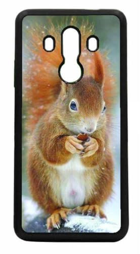 FunKaz Coque pour Huawei Mate 10 Pro - écureuil - Coque Noire TPU