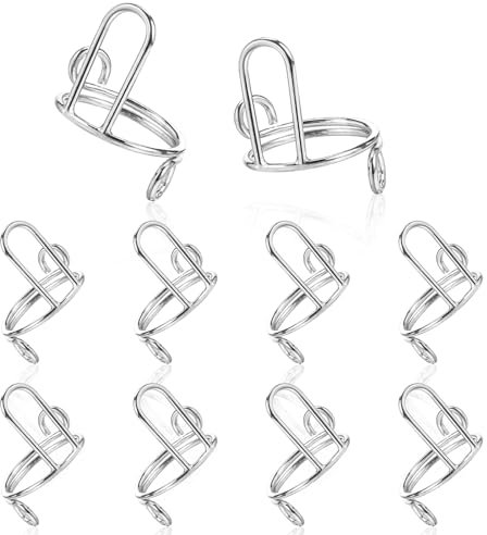 10 Stück Nail Rings Nagelringe Silber Wiederverwendbare Metall Nagelring Größenverstellbare Fingernagel Ringe ohne Klebstoff Geschenk Frauen Acrylnägel für Nagelkunst Dekoration