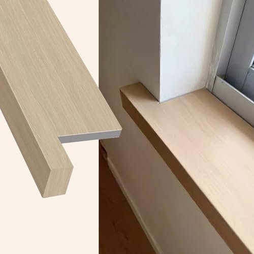 Fensterbankabdeckung Fensterbank-Schutzbrett mit Holzmaserung und Endkappen, Fensterbank-Arbeitsplattenkanten aus Verbundmaterial für Zement-Fensterbankplatten, Dekorative Fensterplatte mit Abgerundet
