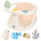Bebamour Baby Badesitz 6 Monate+ Kind Badewanne Rutschfester Baby Badesessel mit Spielzeug,New Pink