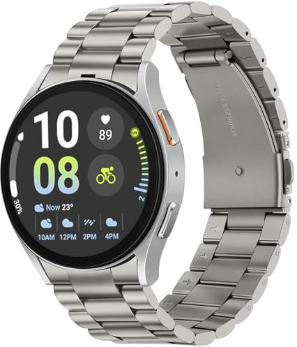 Tasikar Cinturini Senza Interruzioni Compatibili con Samsung Galaxy Watch Band 7/6/5/4/FE 44mm 40mm/6 Classic Band 47mm 43mm/5 Pro 45mm/4 Classic 46mm 42mm, Cinturino in Metallo 20mm,Grigio Titanio
