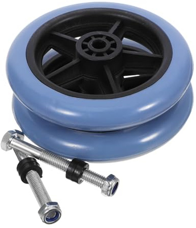 ASAKKURA Kleine Rollstuhl Vorderräder mit Starker Tragfähigkeit 2 Stück aus Verschleißfestem Pvc und Metall Geeignet für Manuelle Rollstühle und Gehhilfen