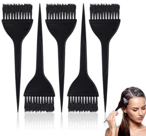 5 Piezas Pinceles para Teñir Cabello Pinceles para Teñir Cabello, Brocha Tinte Pelo Cepillo para Teñir el Cabello Herramientas para Teñir Cabello para Teñir Cabello DIY (Negro)
