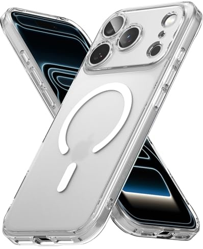 Ringke Fusion Magnetic für iPhone 17 Pro Max Hülle, [Kompatibel mit MagSafe] Anti-Fingerprint Minimale Vergilbung Eng Anliegend Hart Klar Rückseite Weicher Bumper Handyhülle - Matt Transparent