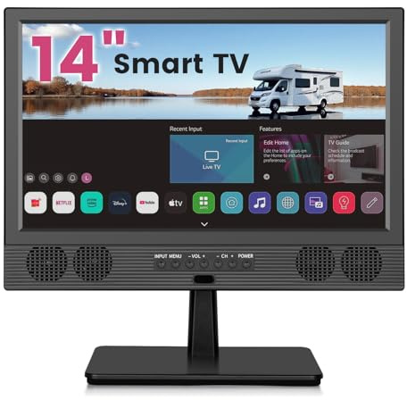 othoig Small 720P HD LED Smart TV Compact Flat Panel TV with Built-in Speakers, Digital ATSC Tuner, HDMI/USB/AV Inputs, Small Smart TV for Kitchen, Bedroom