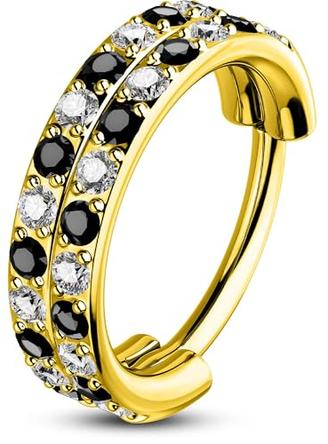 OUFER Body Piercing Nose Ring Hoops 20G Nostril Piercing Rings Jewellery 316L Stainless Steel Helix Lip Labret Septum Tragus Daith Rook Earrings Hinged Segment Clicker Cartilage Earring Hoop