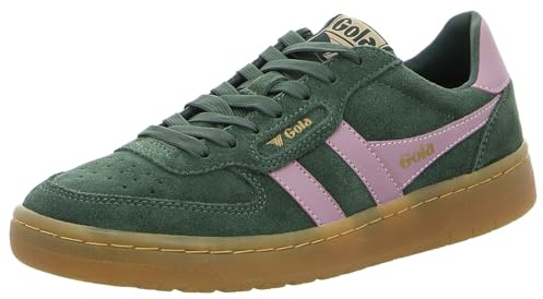 Gola Women's Hawk Suede '86 Sneaker, Evergreen/Candy/Gum, 6 UK