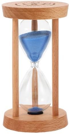jojofuny Sablier Minuteur en Bois Coloré Bleu 5 Mini Sablier 5X9 CM la Maison et Salle de Bain Minuterie Ludique pour Garçon et Filles pour Brossage des Dents
