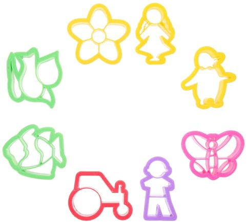 Veemoon 8 Emporte-pièces en Plastique pour Pâte Polymère, Coupe-Argile Multifonctionnel 8 Pièces, Formes Variées pour Création de Bijoux et Boucles D’Oreilles, Outil de Poterie Adapté