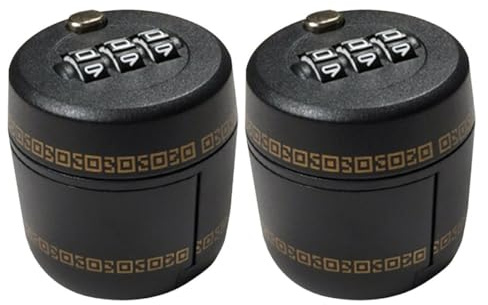 DOITOOL Lot de 2 Bouchons à Verrouillage de Bouteille de Vin Noir Cadenas à Code à Combinaison 3 Chiffres, Accessoire Sécurisé Polyvalent pour Bouteilles de Vin, Bière et Spiritueux –
