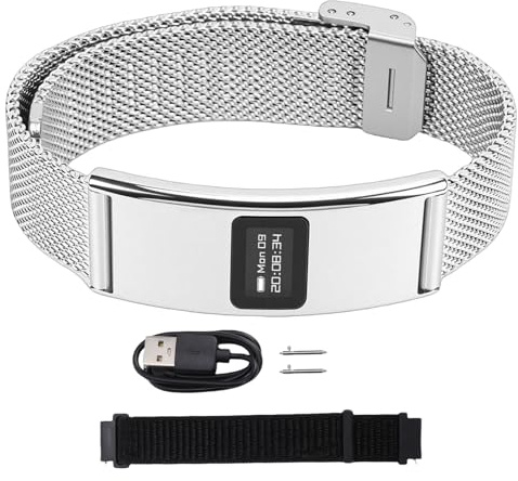 Tonysa Slim Fitness Tracker, Health & Period Monitor, 1.1 Smart Bracelet IPX8 Waterproof, 7 Days Battery Life, Activity Sleep Tracker for Swimming Running Silver