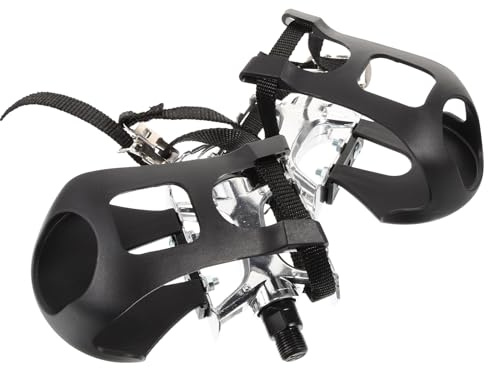 PACKOVE Fitnessbike Pedale aus Aluminiumlegierung 1 Paar Leise Fahrradpedale mit Schuhgeschirr rutschfest für Heimtrainer und Indoor Fahrräder