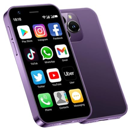Longben 4G Mini Smartphone Ersatzhandy, 3,0 Zoll, Dual SIM, 2000mAh, Android 10, Lila, 2GB+16GB
