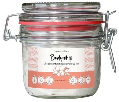 puremetics Bodywhip Körperbutter, Mandelmilch, 150g
